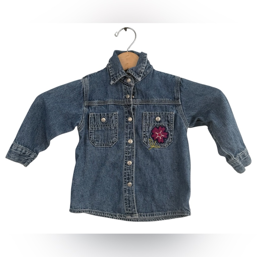 The Children’s Place Denim Shirt with Flower Embroidery (Toddler 24M / 2T)